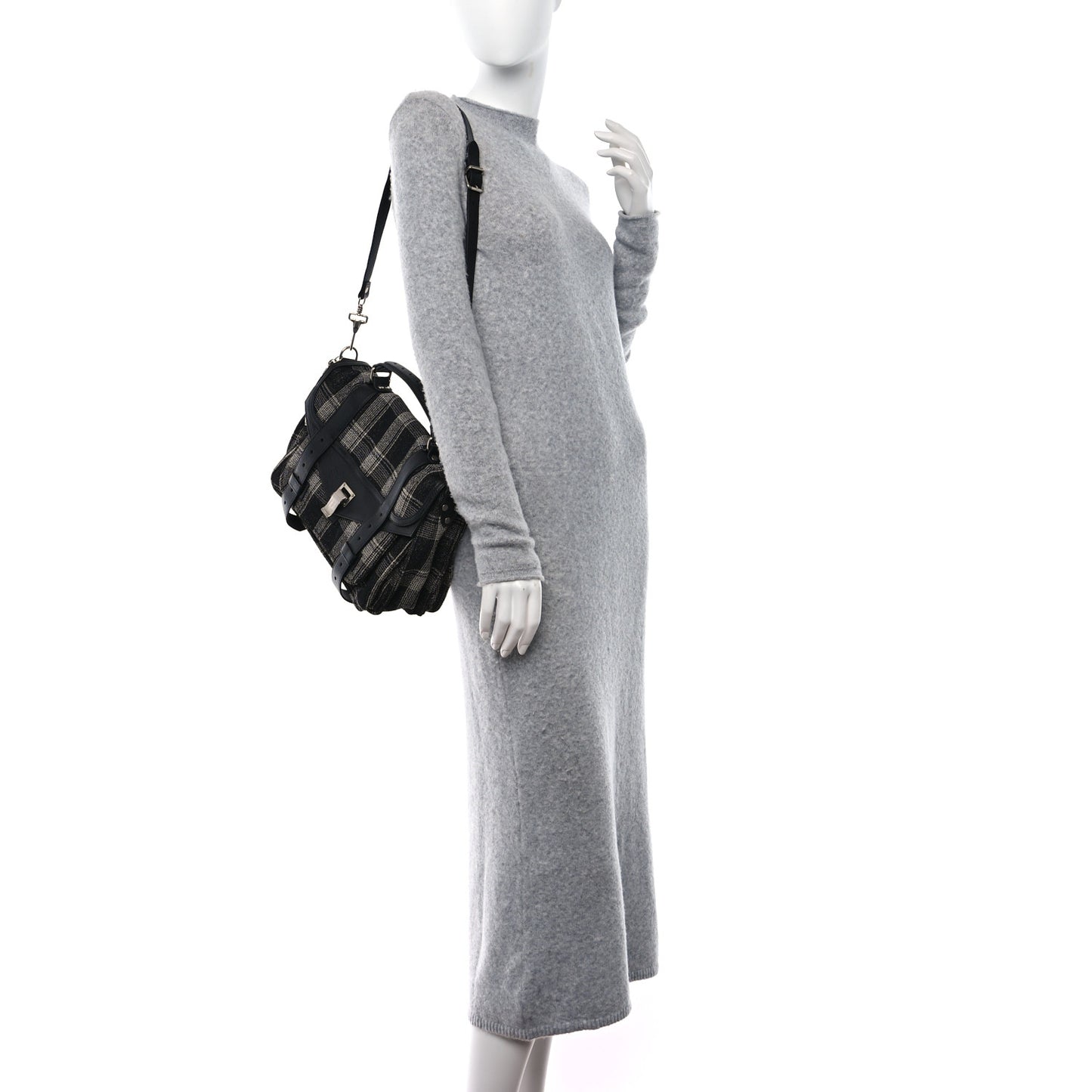 Tweed Medium PS1 Satchel Black White
