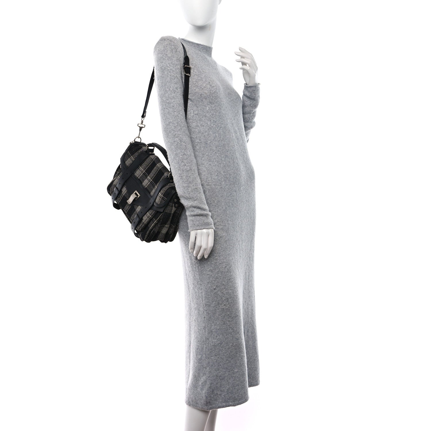 Proenza Schouler Tweed Medium PS1 Satchel Black White 2 of 8
