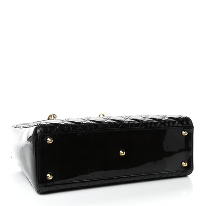 Christian Dior Patent Cannage Large Lady Dior Black 3 of 6