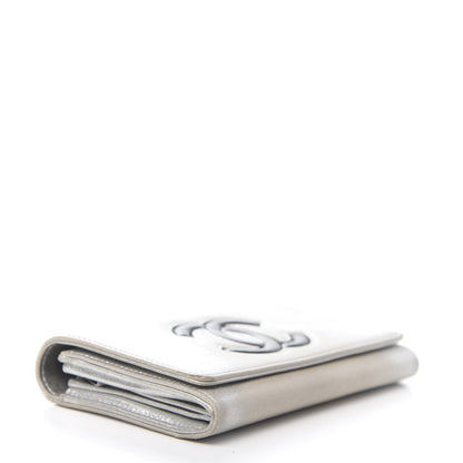 Chanel Lambskin Large CC Flap Wallet Silver 4 of 15