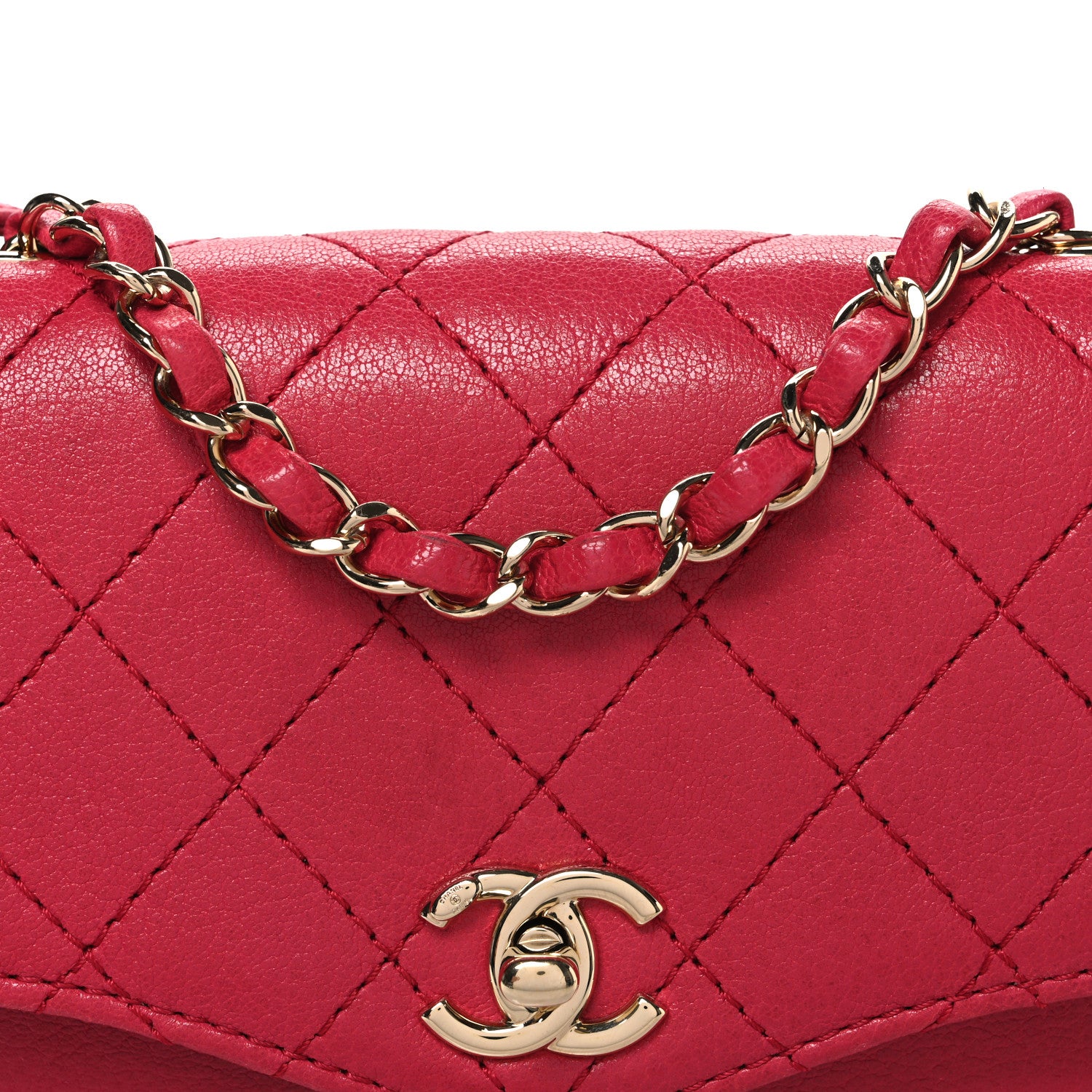 Chanel Goatskin Quilted Coco Curve Flap Messenger Flap Dark Pink 8 of 11