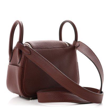 Hermes Taurillon Clemence Mini Lindy 20 Terre 3 of 11