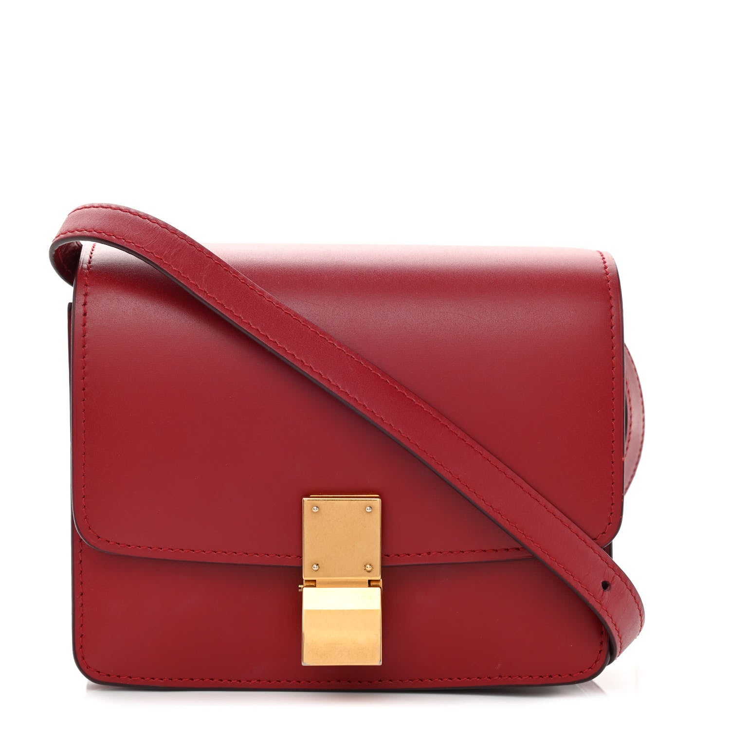 Celine Box Calfskin Small Classic Box Flap Bag Red 1 of 14