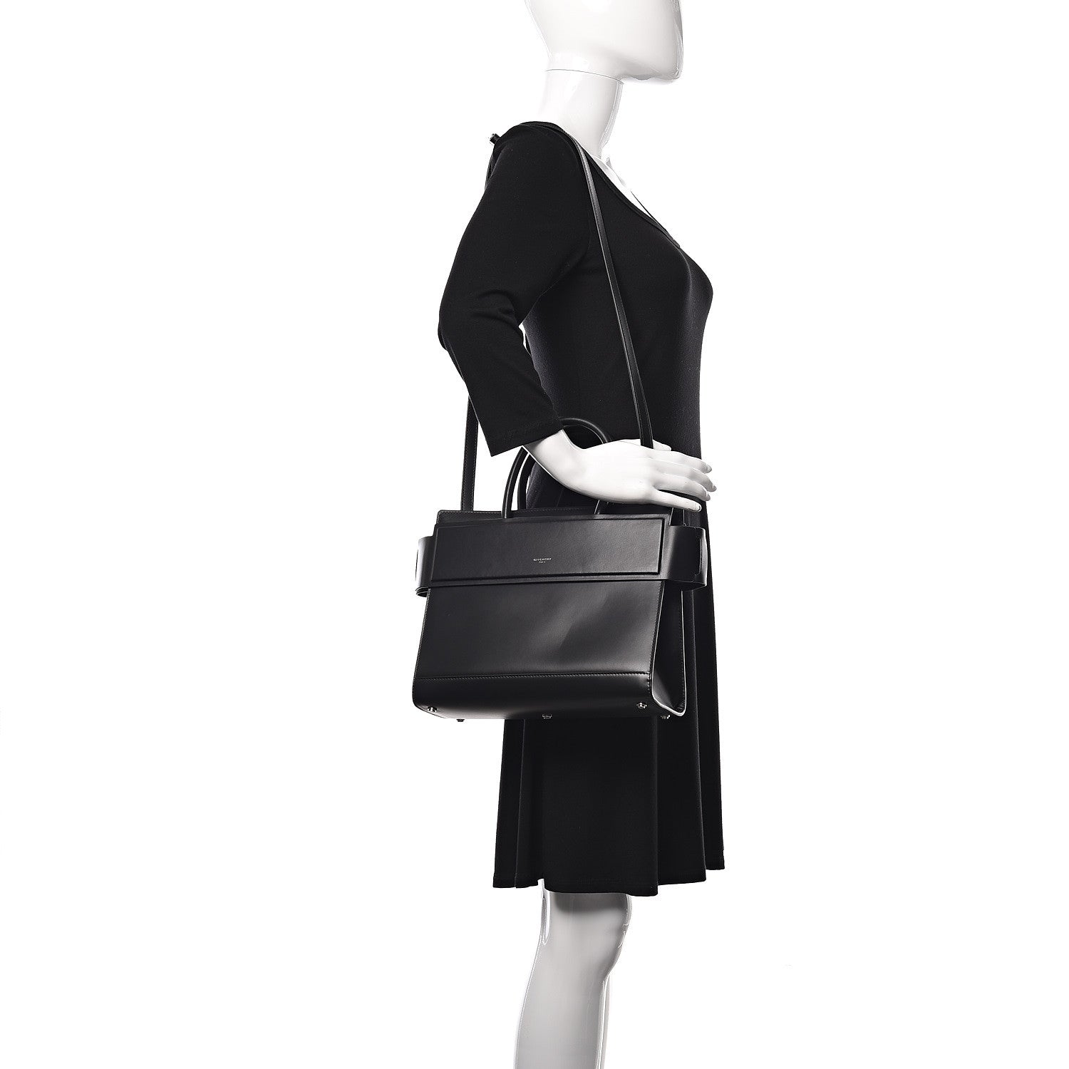 Givenchy Smooth Calfskin Small Horizon Satchel Black 2 of 8