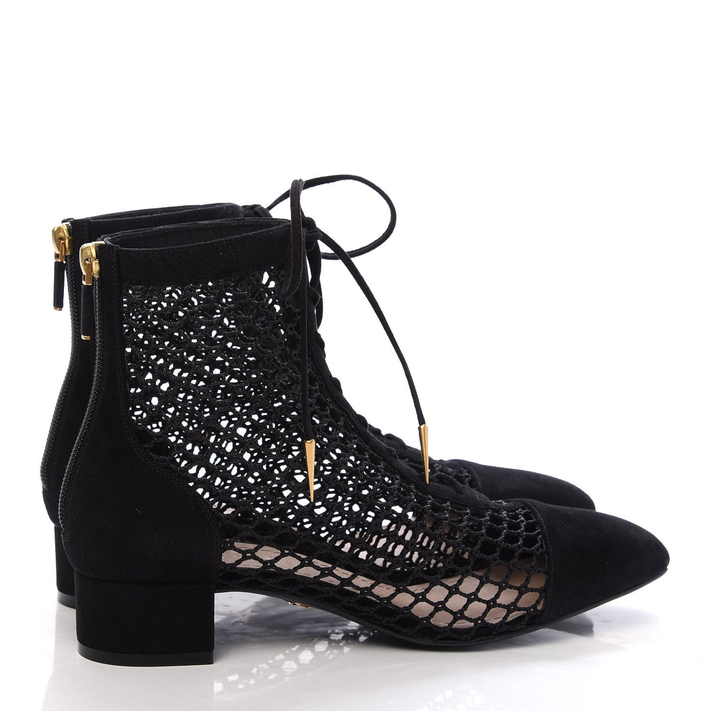 Suede Resille Naughtily-D 30mm Ankle Boots 38 Black