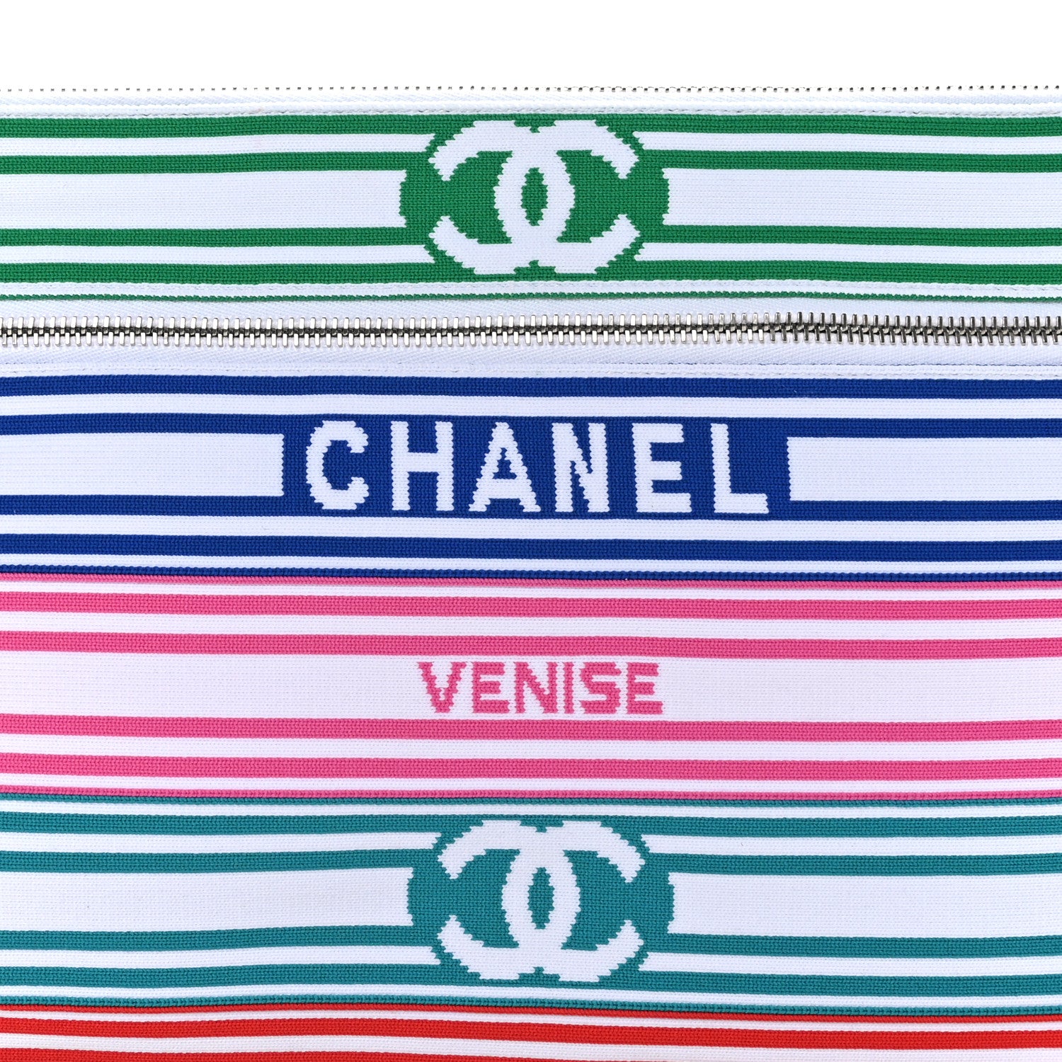 Chanel Mixed Fibers Lambskin Venise Biarritz Pouch Multicolor White 8 of 9