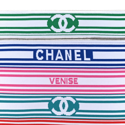 Chanel Mixed Fibers Lambskin Venise Biarritz Pouch Multicolor White 8 of 9