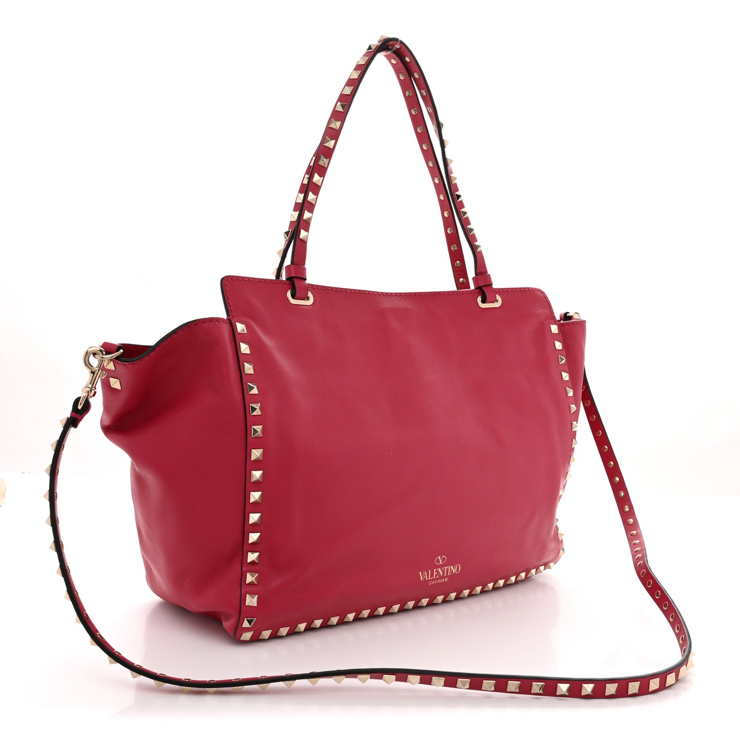 Vitello Medium Rockstud Tote Cyclamin