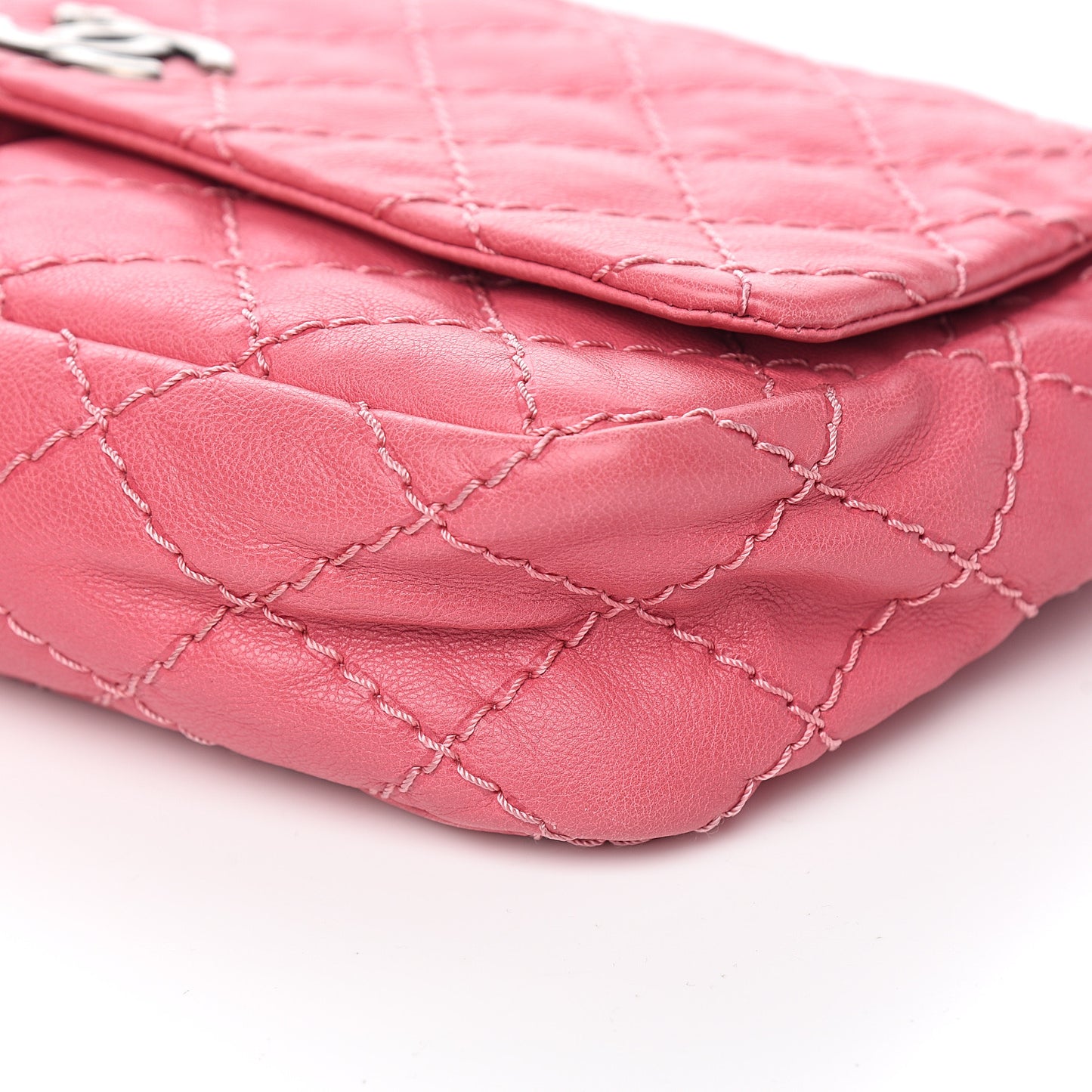 Calfskin Ultimate Stitch Flap Pink