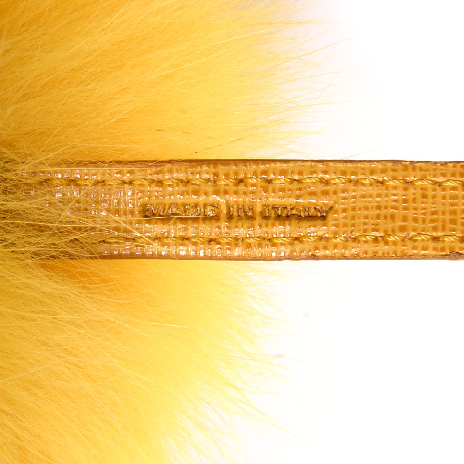 Fendi Fox Fur Pom Pom Bag Charm Yellow 3 of 4