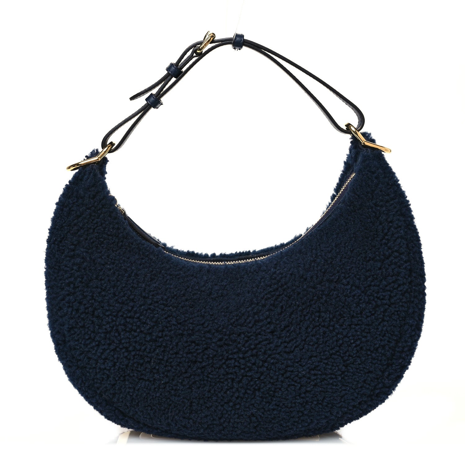 Fendi Sheep Fur Vitello Grace Small Fendigraphy Hobo Midnight 1 of 14