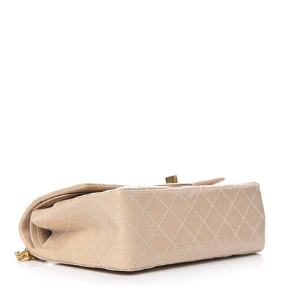 Chanel Patent Distressed Calfskin Quilted 2.55 Reissue 225 Flap Beige 4 of 11