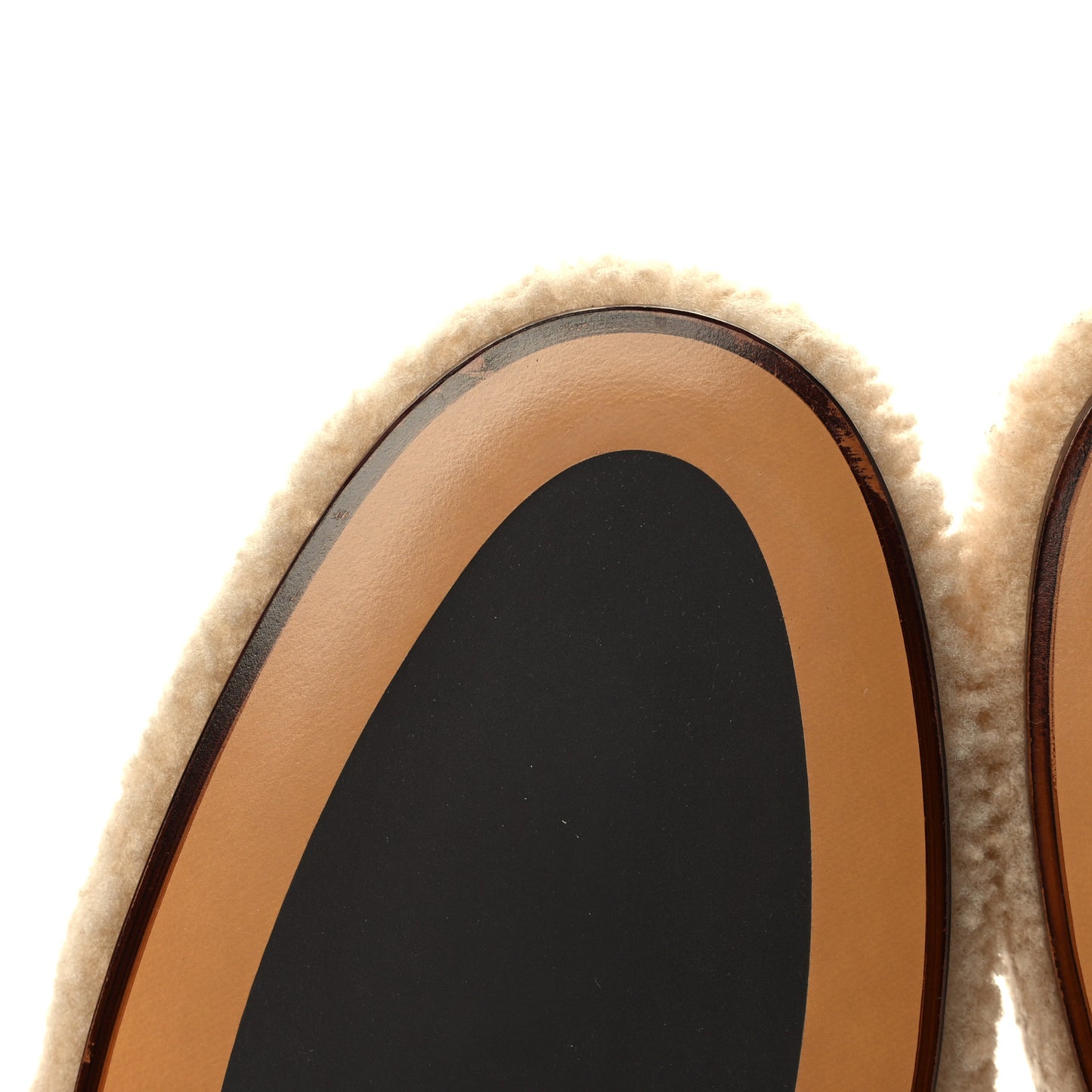 Shearling Interlocking G Womens Eileen Slippers 37 Butterscotch Cocoa