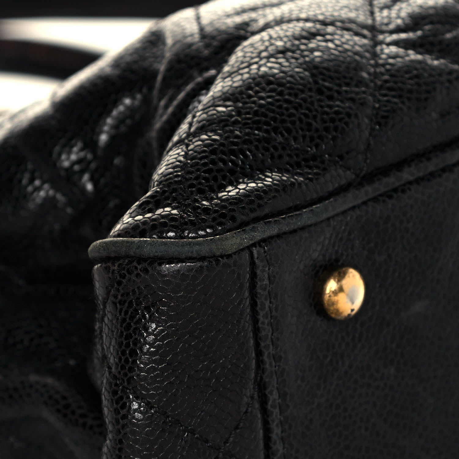 Chanel Glazed Caviar Quilted Small Shiva Tote Black 9 of 16
