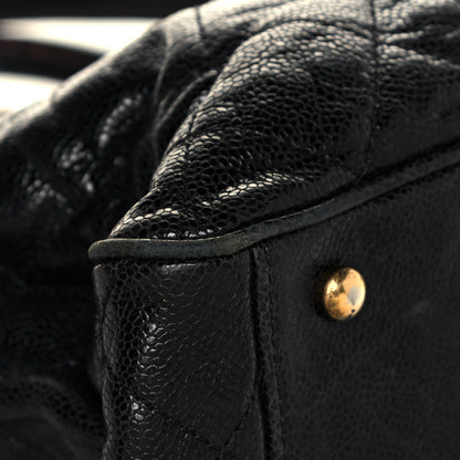 Chanel Glazed Caviar Quilted Small Shiva Tote Black 9 of 16