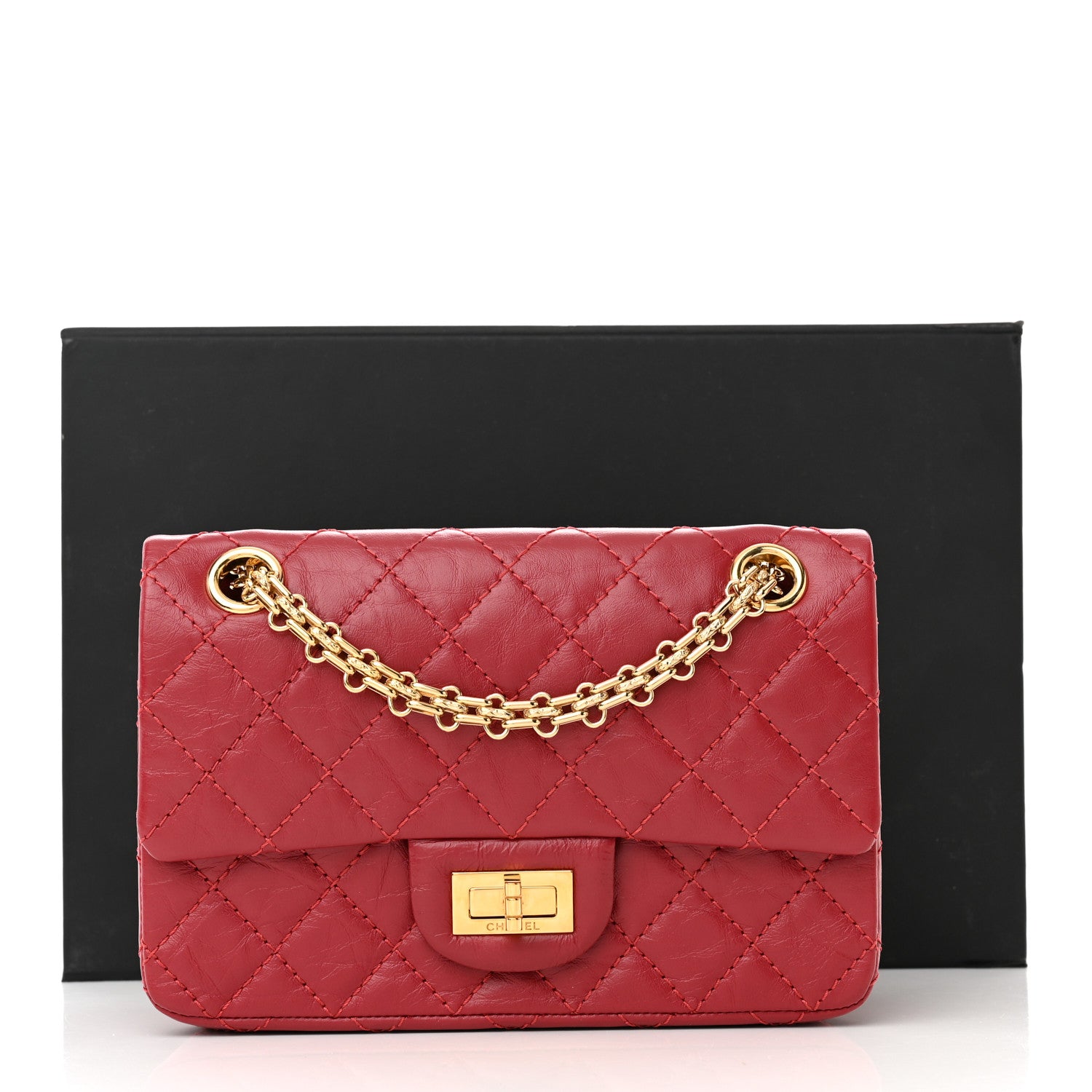 Chanel Aged Calfskin Quilted 2.55 Reissue Mini Flap Red 11 of 11