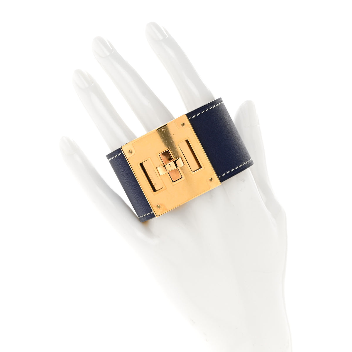 Hermes Swift Kelly Dog Bracelet T2 Bleu Saphir Jaune Ambre 2 of 6