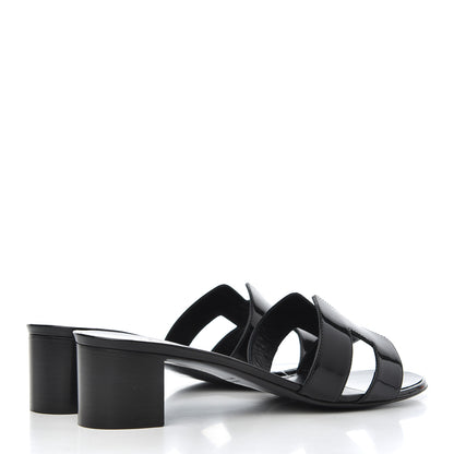 Hermes Patent Oasis Sandals 40 Black 4 of 11