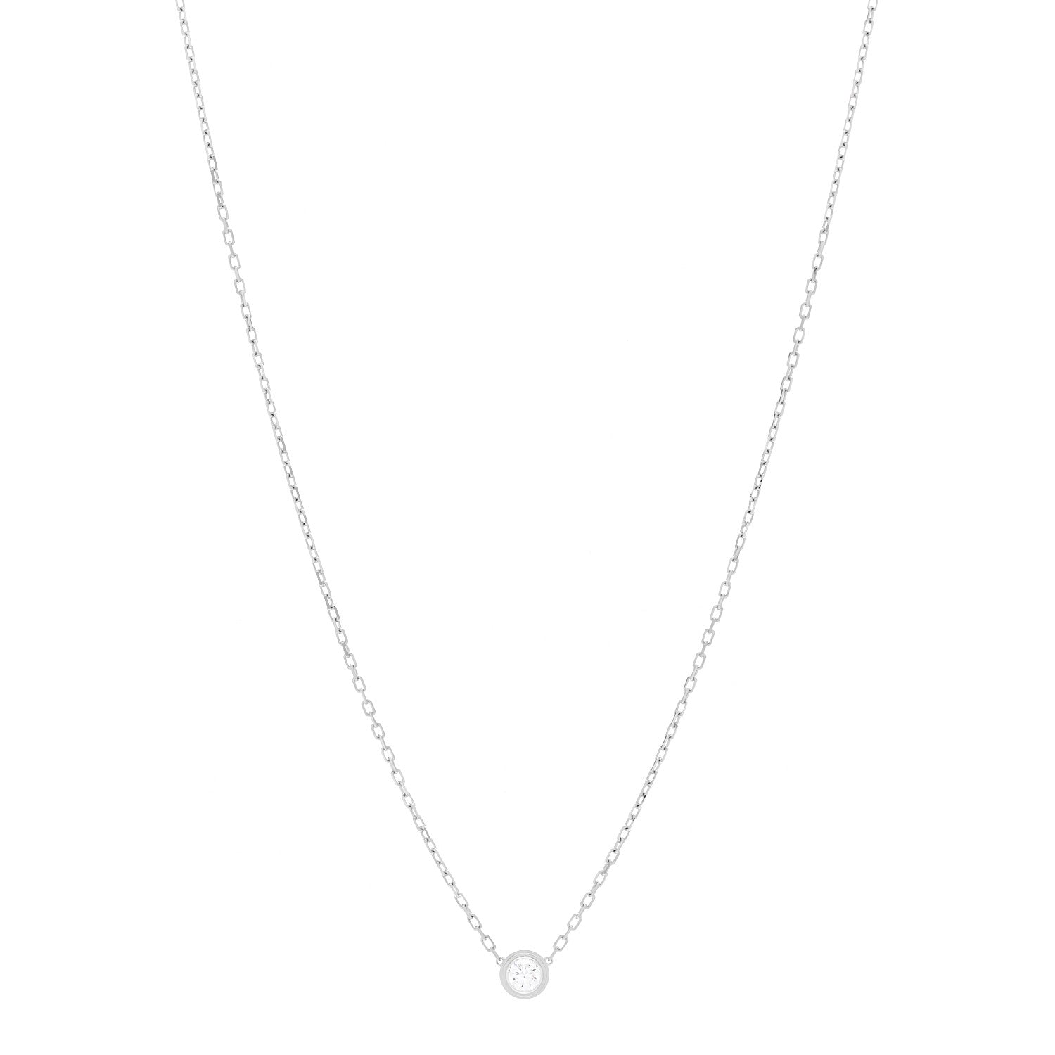 Cartier 18K White Gold Diamond LM D'Amour Pendant Necklace 1 of 6