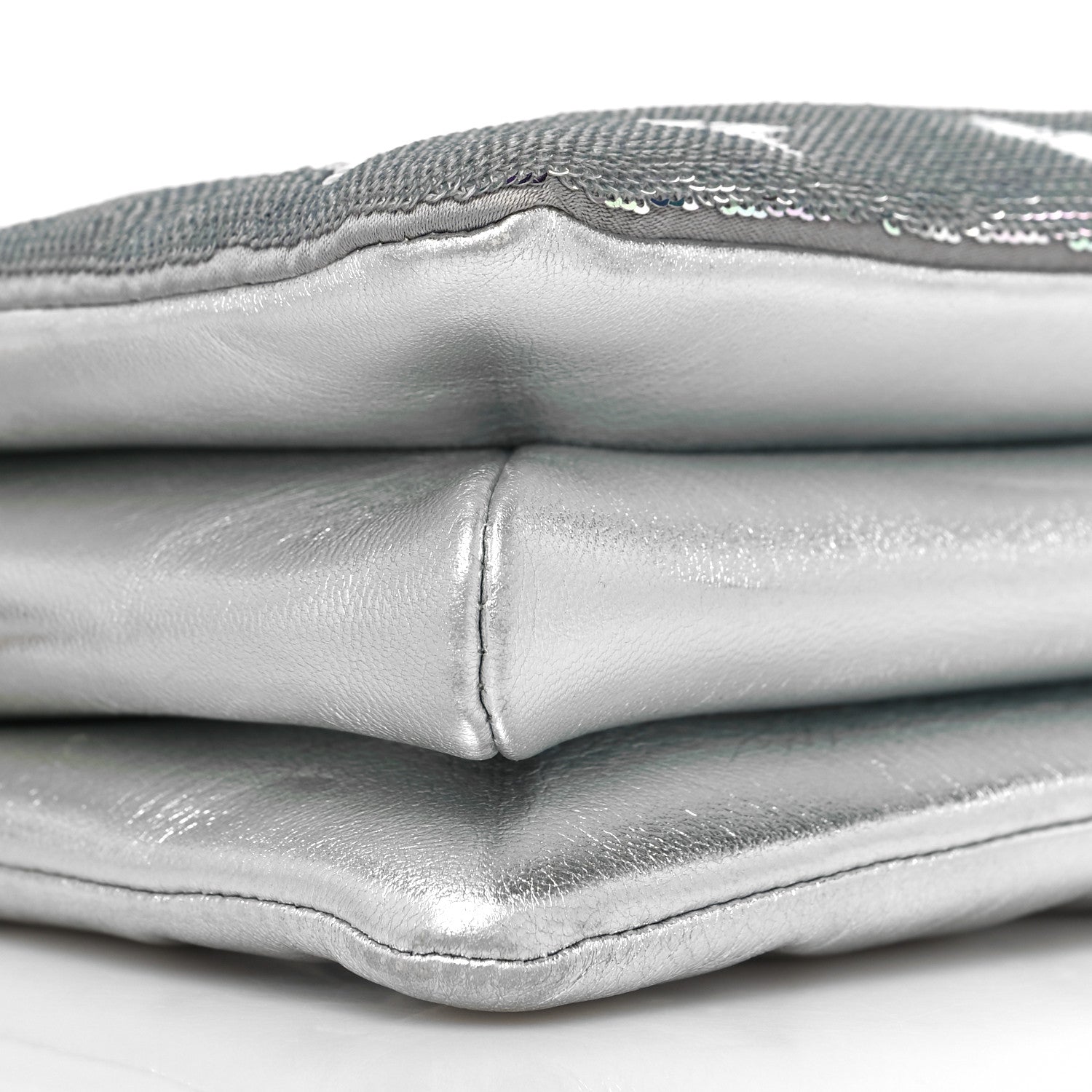 Louis Vuitton Satin Sequin Embroidered Monogram Coussin BB Silver 10 of 11