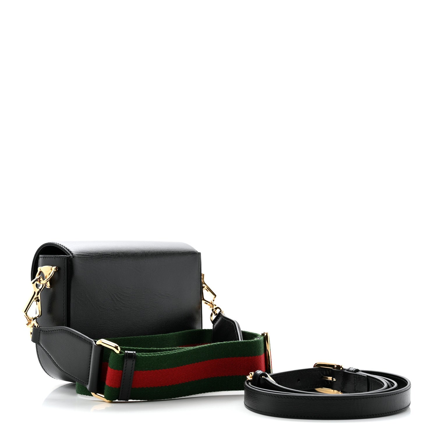 Gucci Azalea Calfskin Web Mini Horsebit 1955 Shoulder Bag Black 3 of 11
