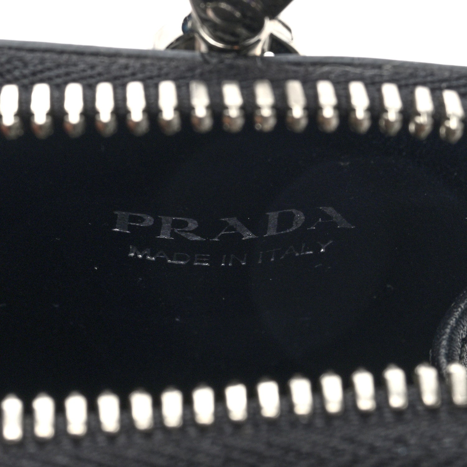 Prada Spazzolato Coin Pouch Bag Charm Black 6 of 6