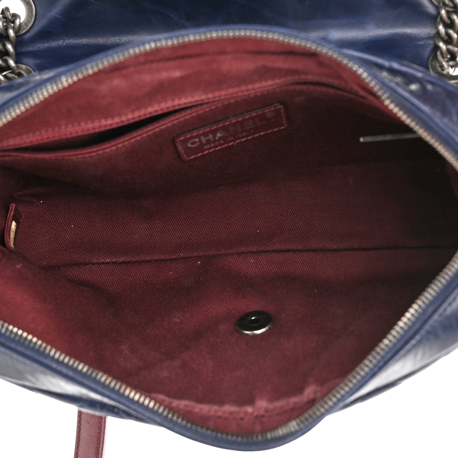 Chanel Glazed Calfskin Quilted Medium Duo Color Flap Blue 5 of 10