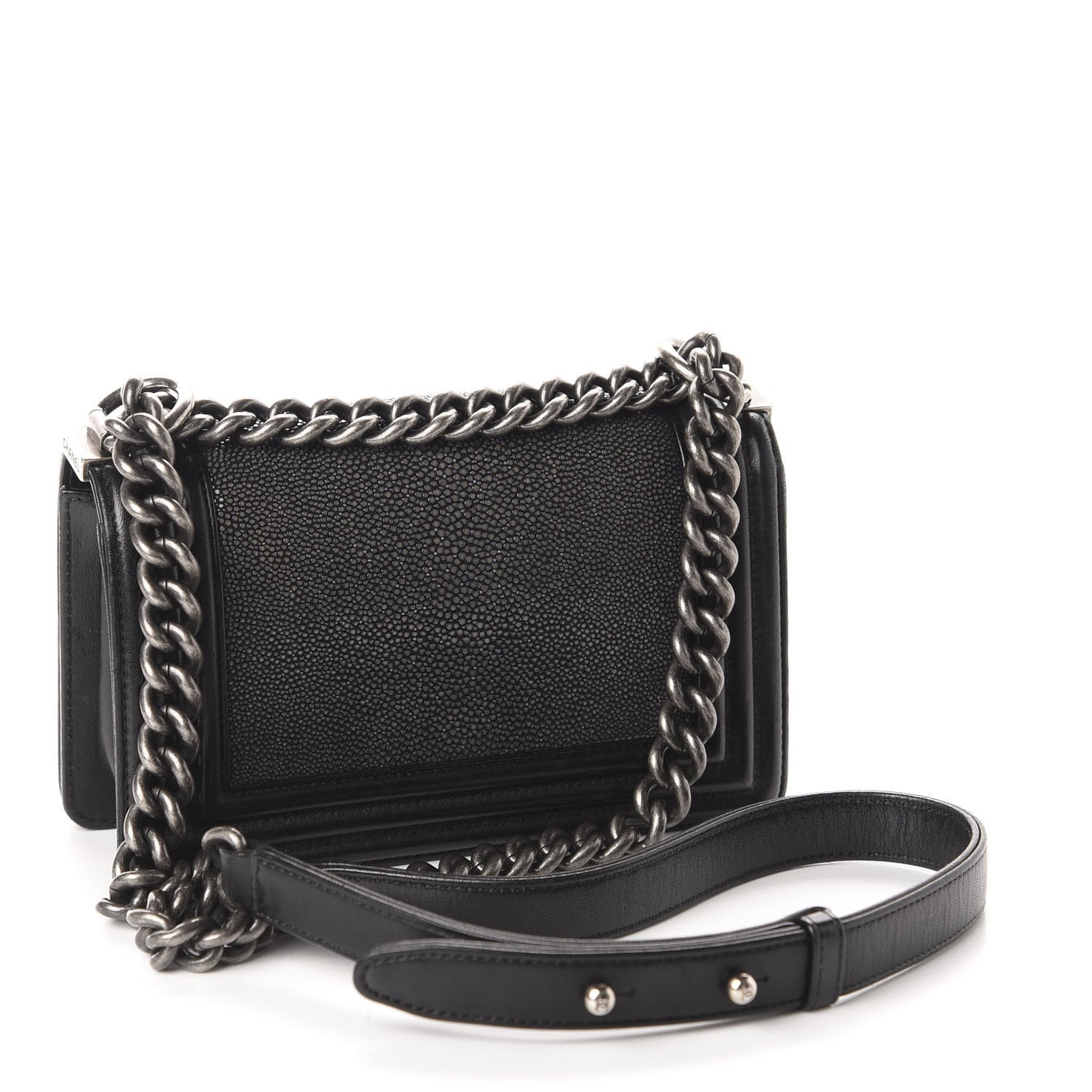 Galuchat Stingray Small Boy Flap Black