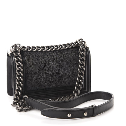 Chanel Galuchat Stingray Small Boy Flap Black 3 of 10