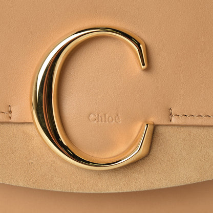 Chloe Calfskin Suede C Clutch With Chain Bleached Brown 6 of 10