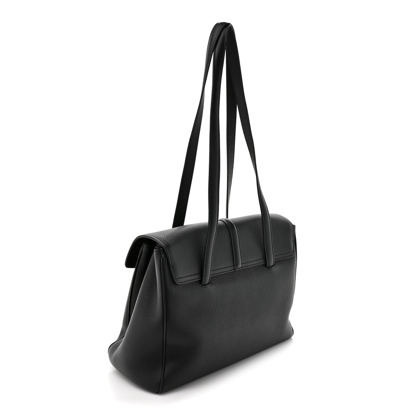 Supple Grained Calfskin Medium Soft 16 Bag Black