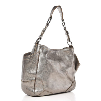 Prada Metallic Vitello Daino Side Pocket Hobo Gold 3 of 10