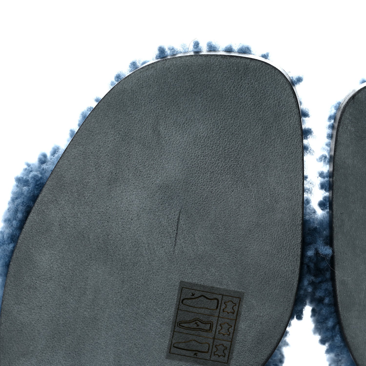 Hermes Woolskin Oran Sandals 35.5 Bleu 8 of 10