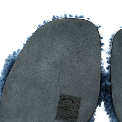 Hermes Woolskin Oran Sandals 35.5 Bleu 8 of 10