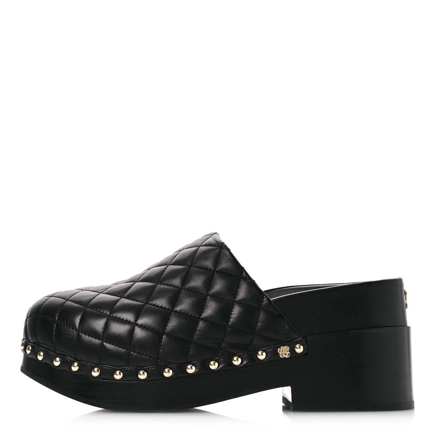 Chanel Lambskin Quilted CC Clogs 39 Black 1 of 11