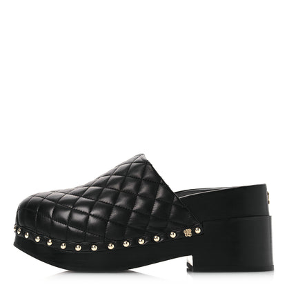 Chanel Lambskin Quilted CC Clogs 39 Black 1 of 11