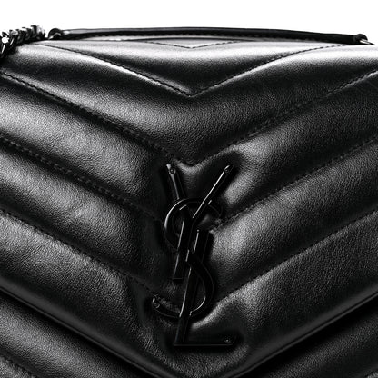 Saint Laurent Calfskin Y Quilted Monogram Monochrome Medium Loulou Chain Satchel Black 8 of 12