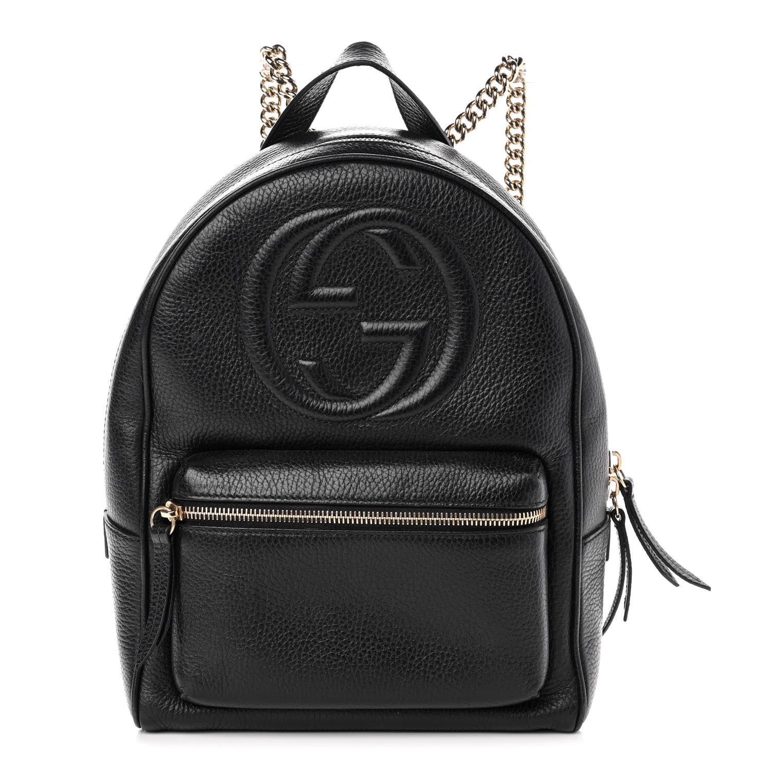 Gucci Pebbled Calfskin Soho Chain Backpack Black 1 of 13