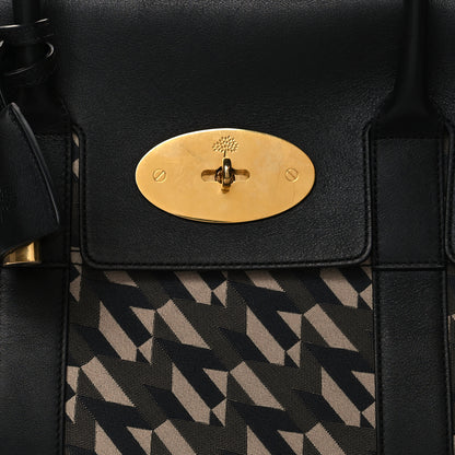 Mulberry Monogram Smooth Calfskin Canvas Print Bayswater Black 7 of 11