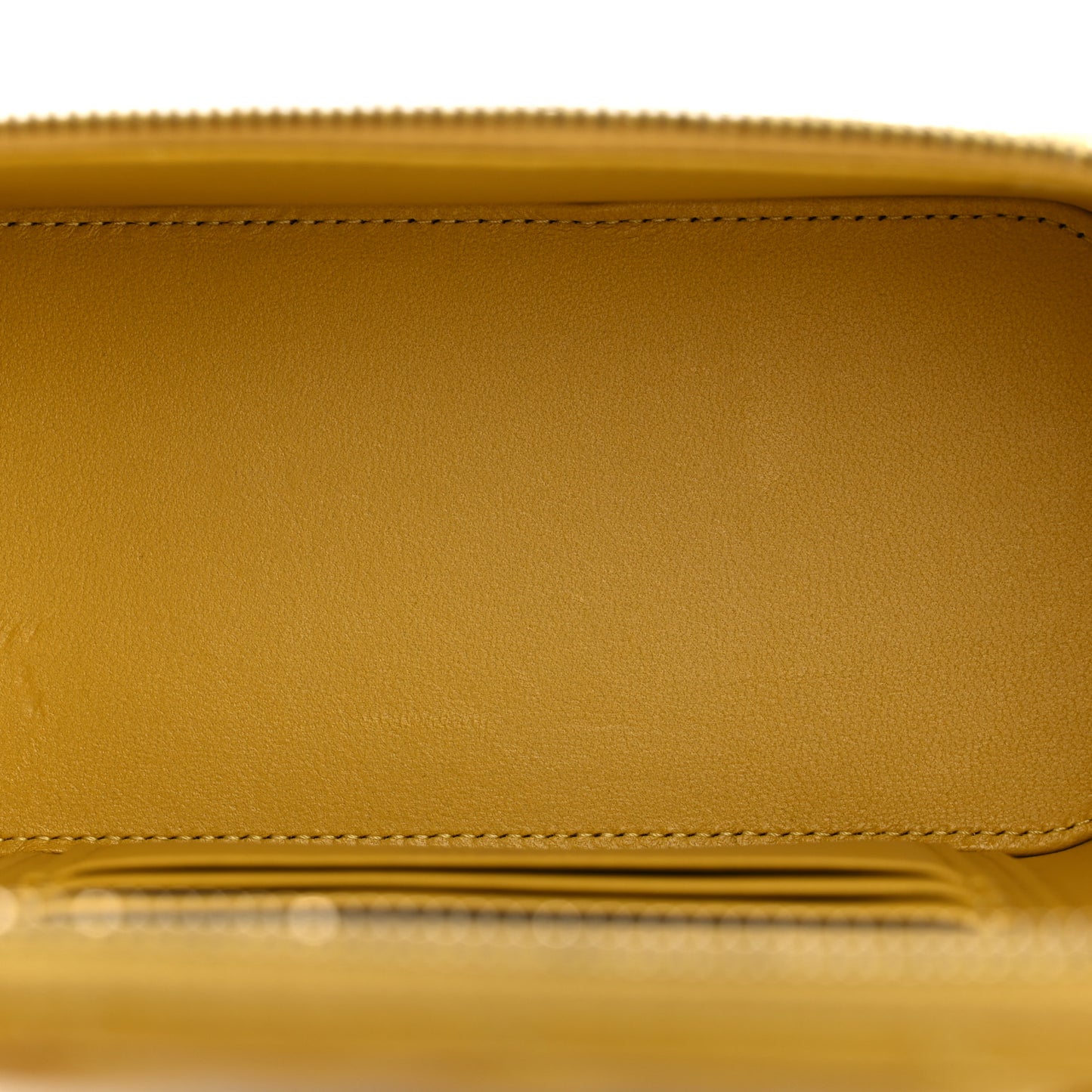 Lambskin Quilted Small Charming Top Handle Vanity Case With Chain Yellow