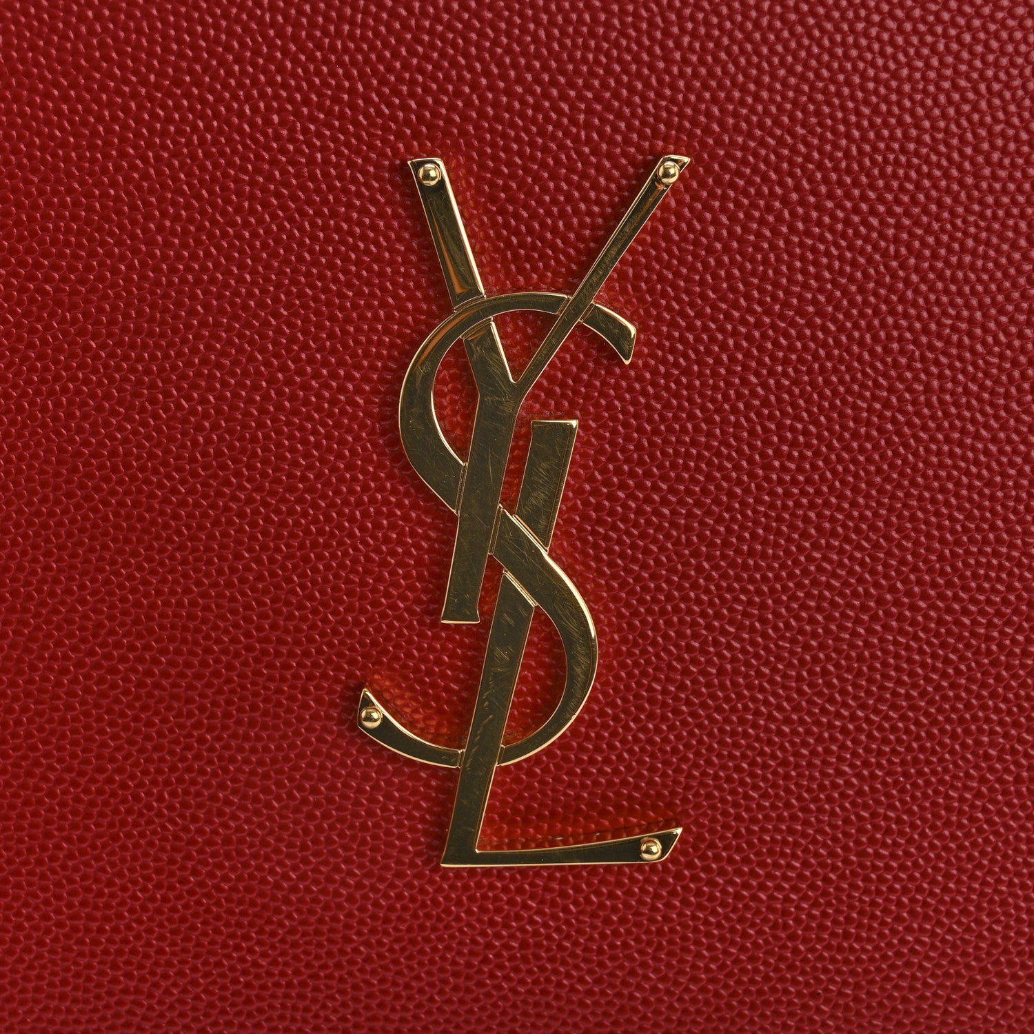 Saint Laurent Grain De Poudre Classic Monogram Kate Clutch New Red 9 of 13