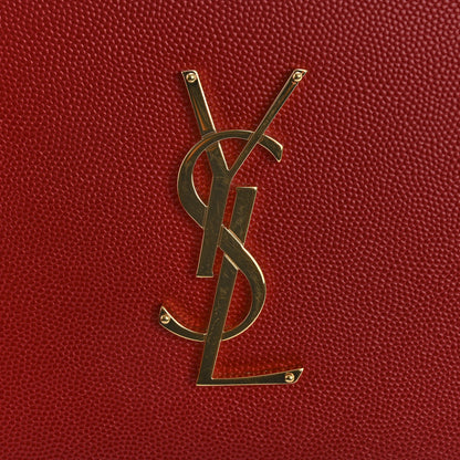 Saint Laurent Grain De Poudre Classic Monogram Kate Clutch New Red 9 of 13
