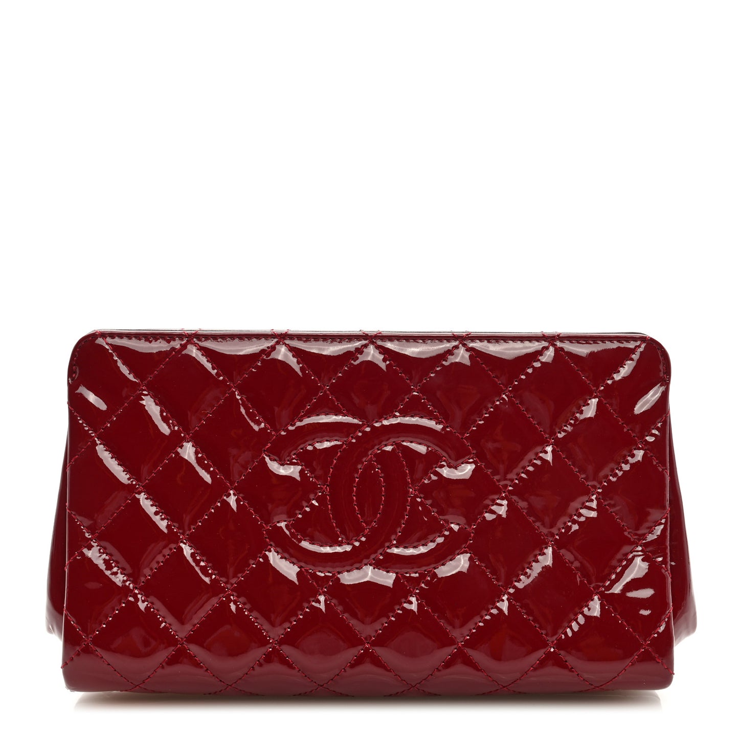 Patent CC Quilted Timeless Clutch Red