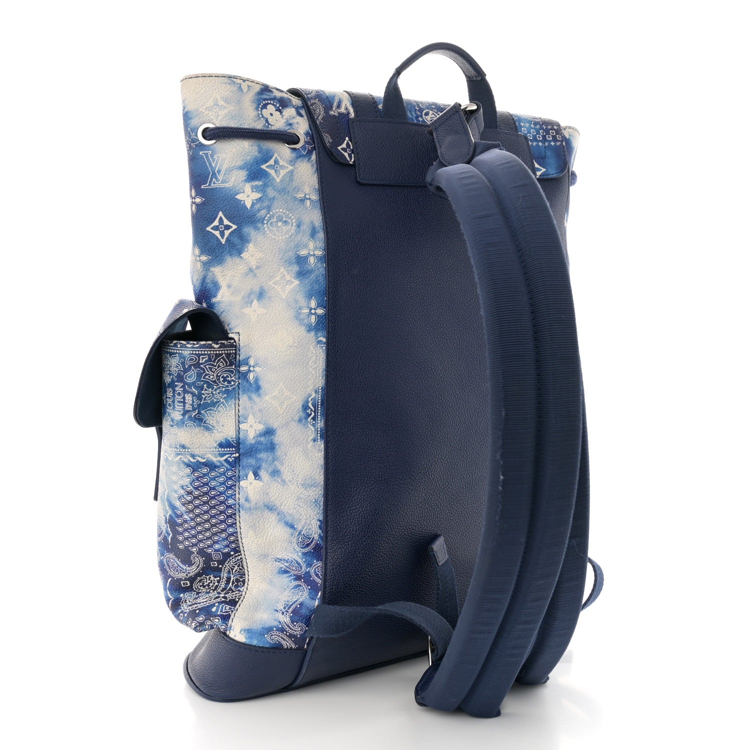 Louis Vuitton Cowhide Monogram Bandana Christopher MM Backpack Blue 3 of 15