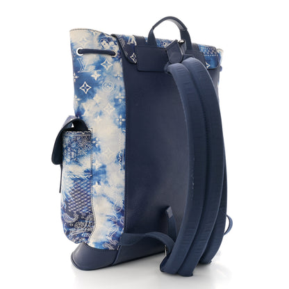 Louis Vuitton Cowhide Monogram Bandana Christopher MM Backpack Blue 3 of 15