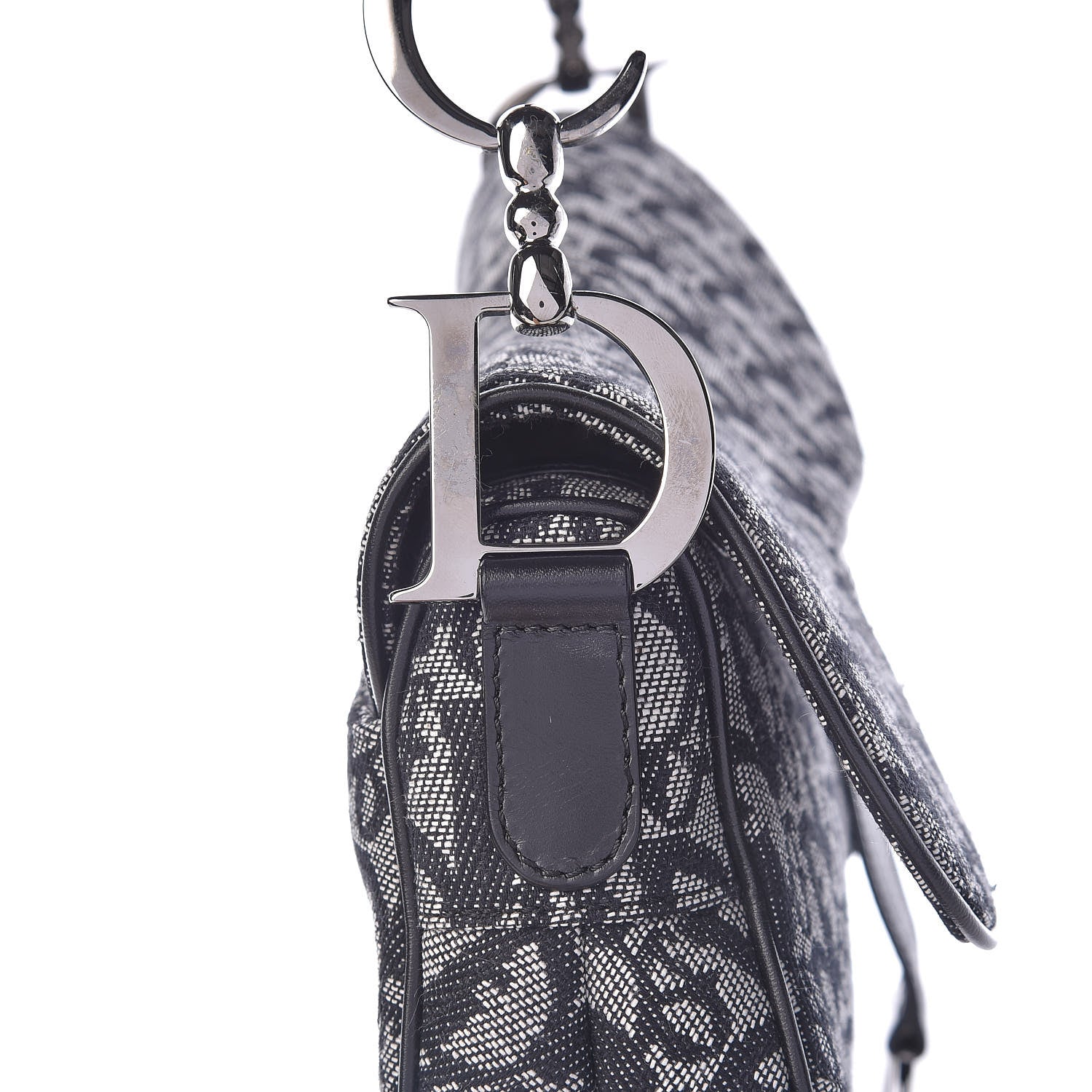 Christian Dior Monogram Saddle Bag Black 8 of 10