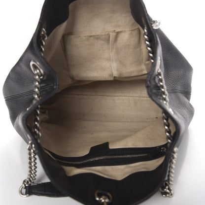Gucci Pebbled Calfskin Studded Medium Soho Chain Shoulder Bag Black 5 of 15