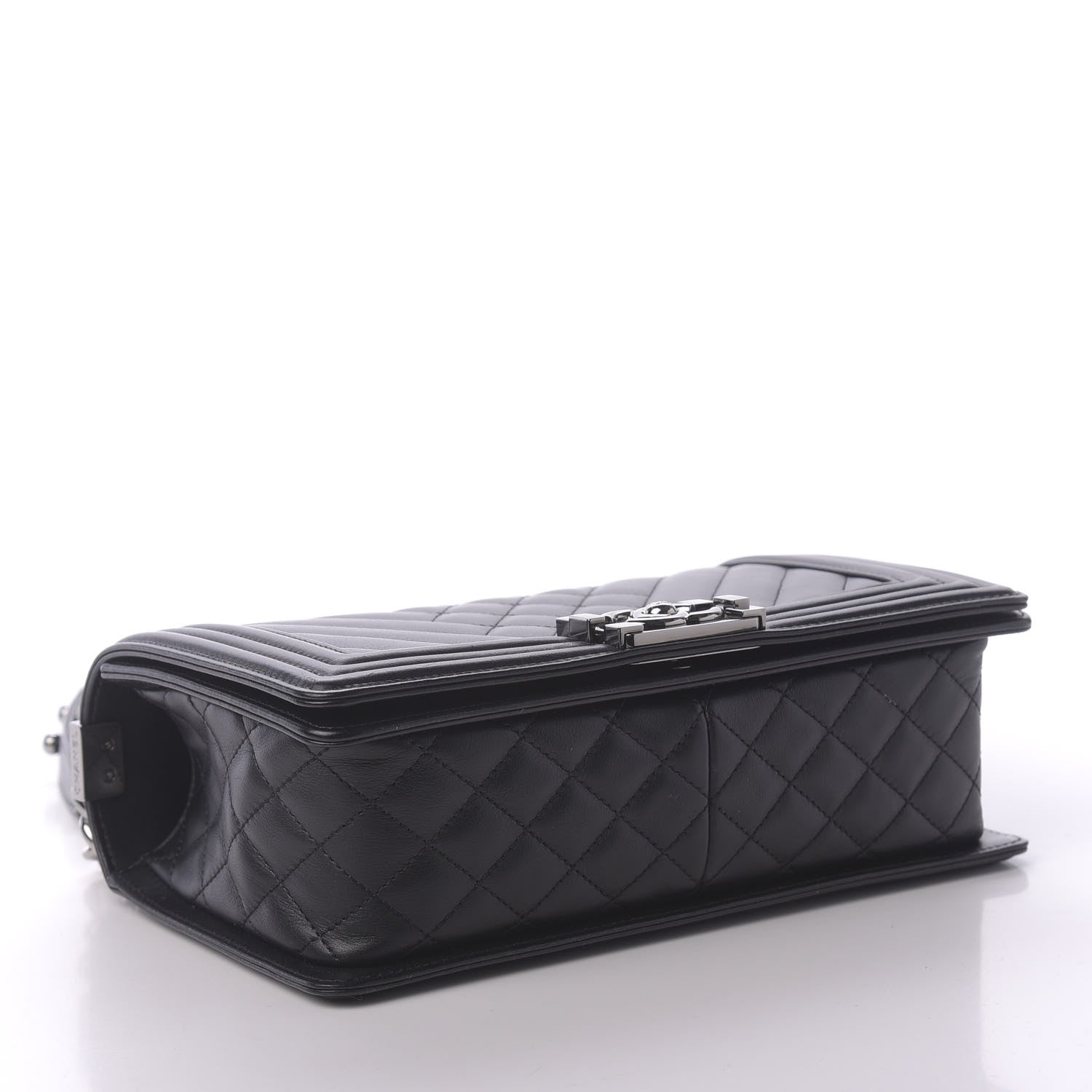 Chanel Calfskin Chevron Quilted Medium Boy Flap Black 4 of 10