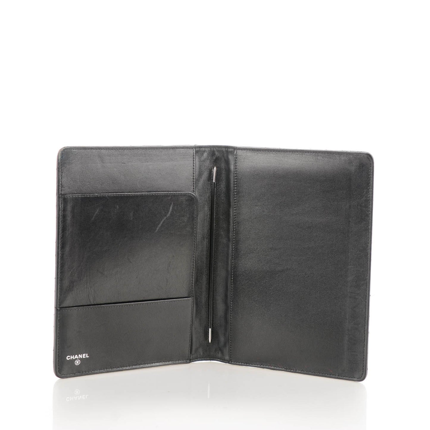 Lambskin Quilted Large Agenda Cover Black