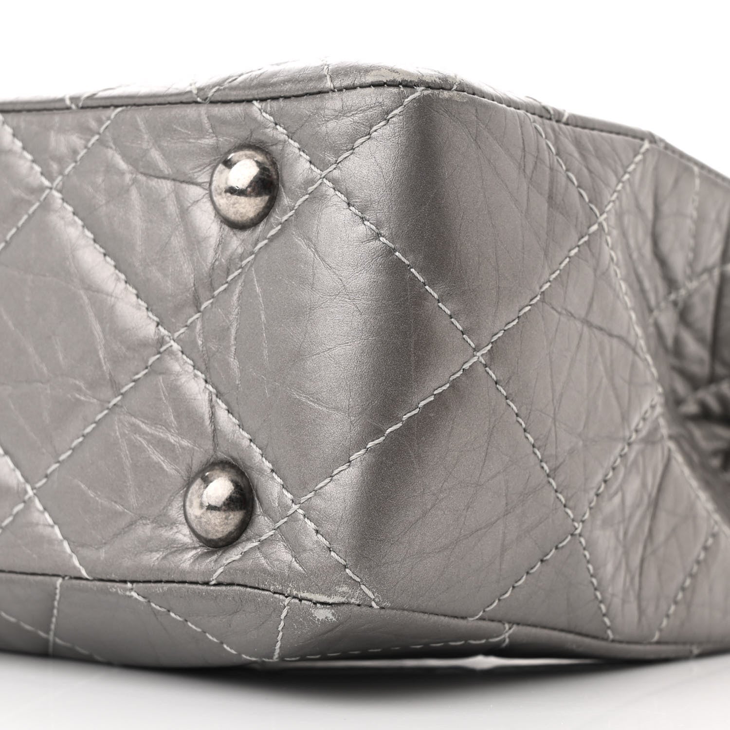 Chanel Metallic Aged Calfskin Reissue 2.55 Tote Silver 10 of 11